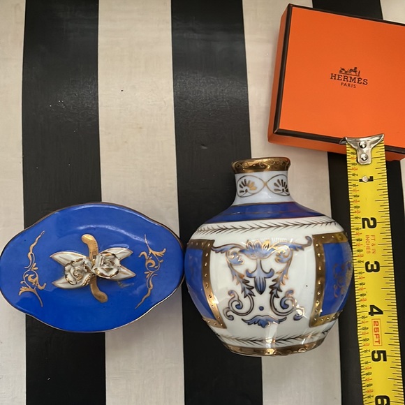 •VINTAGE FRENCH BLUE BOUDOIR PARISIAN BEDSIDE DECOR TRINKET DISH• - Picture 14 of 15